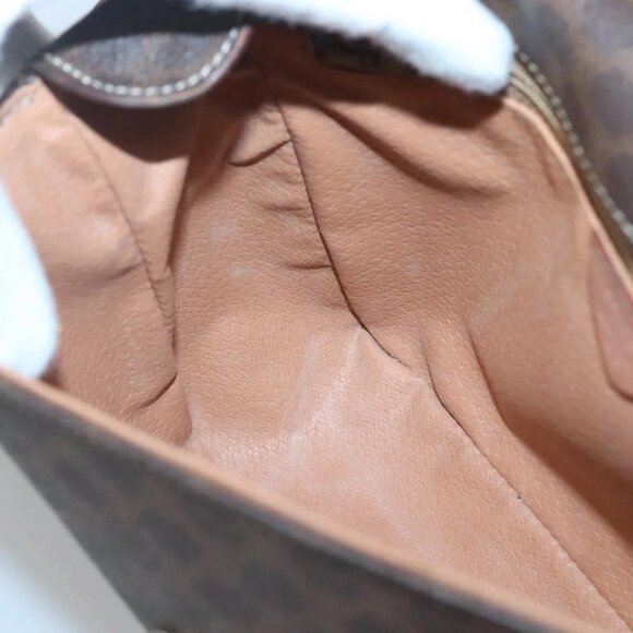 CELINE Macadam Canvas Shoulder Bag PVC Leather Brown Gold Auth 122540 - Picture 11 of 16